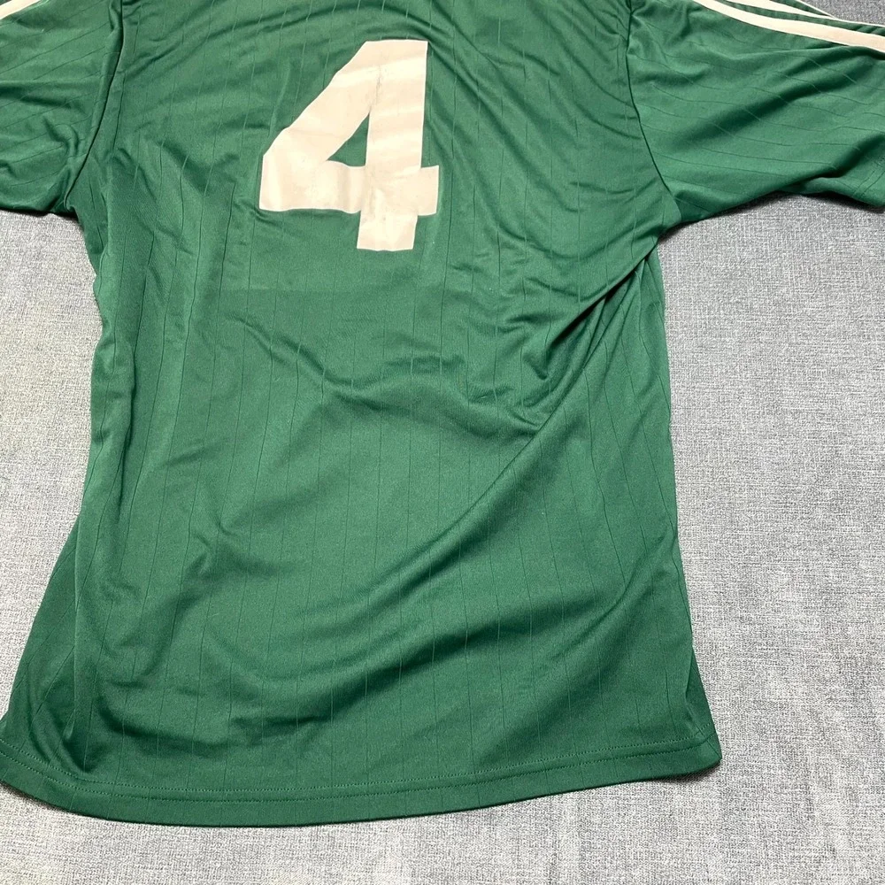Adidas Volcanes #4 Soccer Jersey Mens Medium Green V-Neck Football Short Sleeve